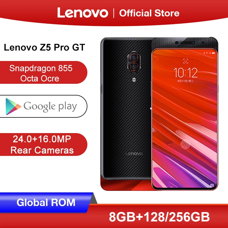 Оригинальный смартфон lenovo Z5 Pro GT Snapdragon 855 8 ГБ ОЗУ 256 Гб ПЗУ 6 39 дюйма встроенный