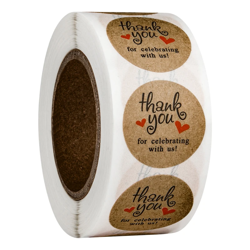 

Kraft Paper 'Thank You for Celebrating with Us' Stickers Seal Labels for Gift Sticker Scrapbooking Stationery Sticker
