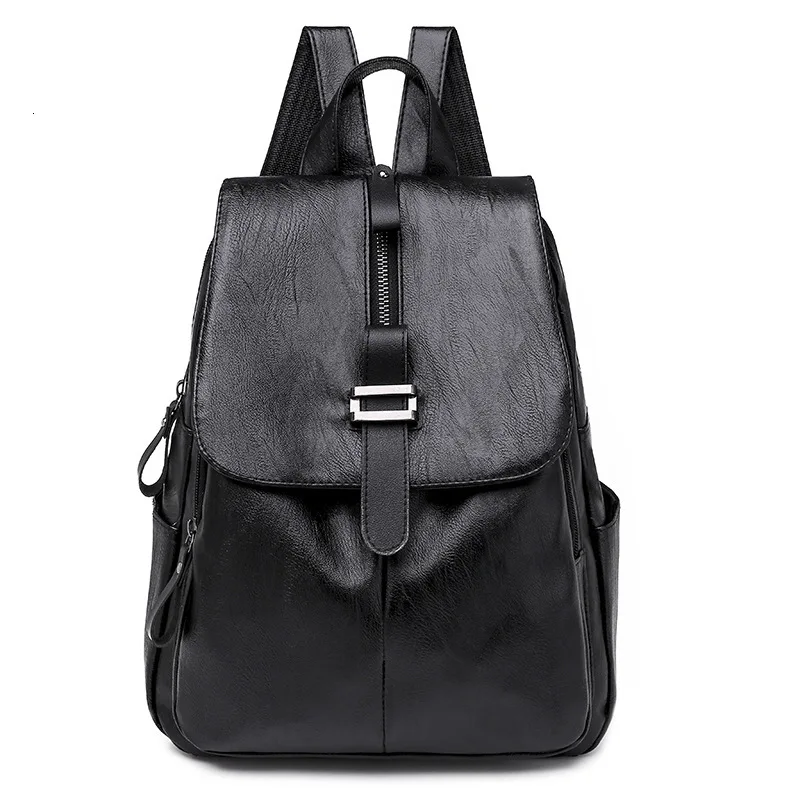 

Modern minimalist fashion trend backpack ladies campus multi-function wild large capacity student leather backpack