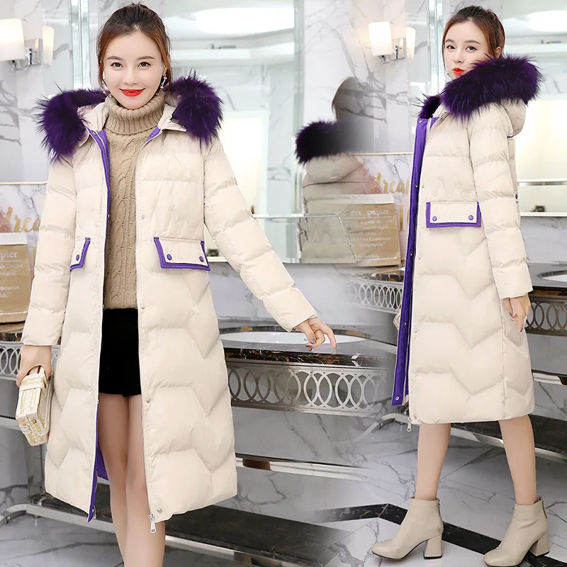 

Down Jacket Cotton-padded Clothes Women's Mid-length Winter 2019 New Style Slim Fit Slimming Dongdaemun over-the-Knee Cotton-pad