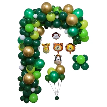 

NEW-Children's Day Party Birthday Party Jungle Party Supplies Balloons Kits Palm Leaves Hawaiian Party Decoration