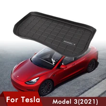 1 sztuk samochodów przednia mata do bagażnika dla Tesla Model 3 akcesoria samochodowe czarny TPE wodoodporne poręczne ochronne podkładki Mat kompatybilny 2021