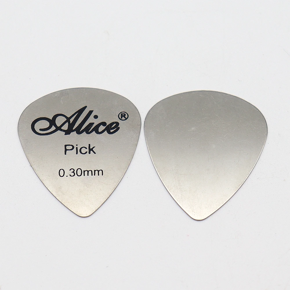 50pcs Guitar Metal Picks Alice Guitar Picks for Acoustic Electric Accessories 0.3mm