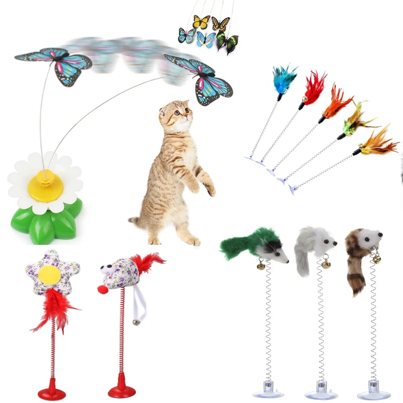 Забавные игрушки для кошек электрическая вращающаяся игрушка Весенняя