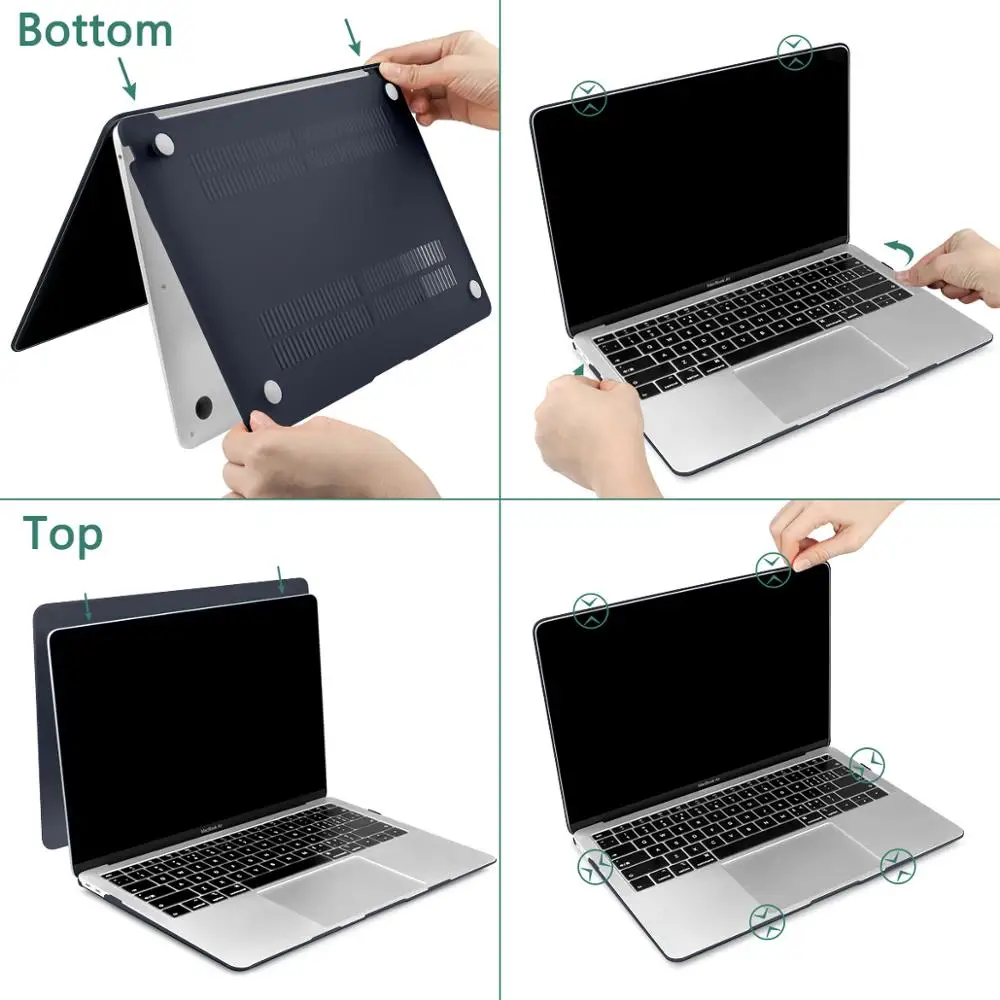 Для Macbook Air 11 12 Retina13 15 чехол матовый Жесткий с Экран пленка для Iphone Ipad Mini 13 2018 A1932 Pro