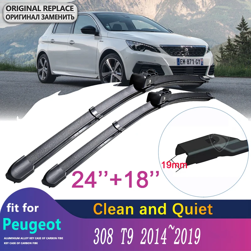 

Car Wiper Blades for Peugeot 308 T9 2014 2015 2016 2017 2018 2019 MK2 Front Window Windscreen Windshield Wipers Car Accessories
