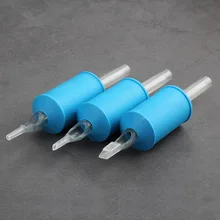 Высокое качество Профессиональные 25 мм синие одноразовые трубочки пластиковая рукоятка трубка задняя Татуировка ручка татуировка трубка с задней стволовой#83