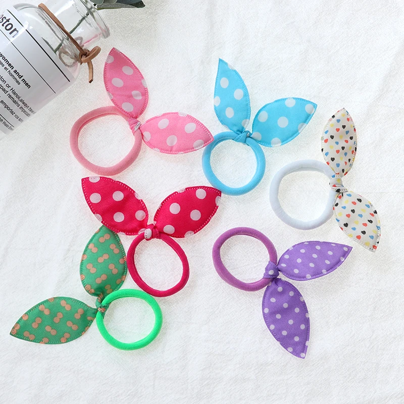 Rubber Bands Rabbit Ears Hair Band Baby | Rubber Hair Accessories Ornaments  - 10pcs - Aliexpress