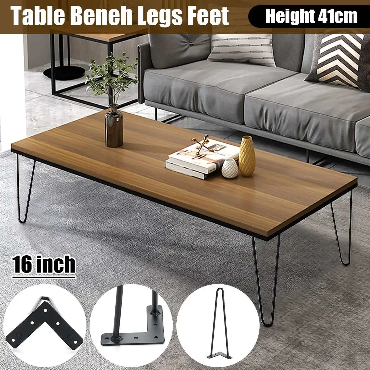 4x Metal Furniture Legs Cabinet Bed Table Desk Lounge Sofa Leg Chair Stand Feet 