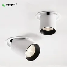 360 grados de luz LED empotrada giratoria 12W 7W led Spot luz empotrada redondo lámpara de techo LED 220V 110V plegable foco LED