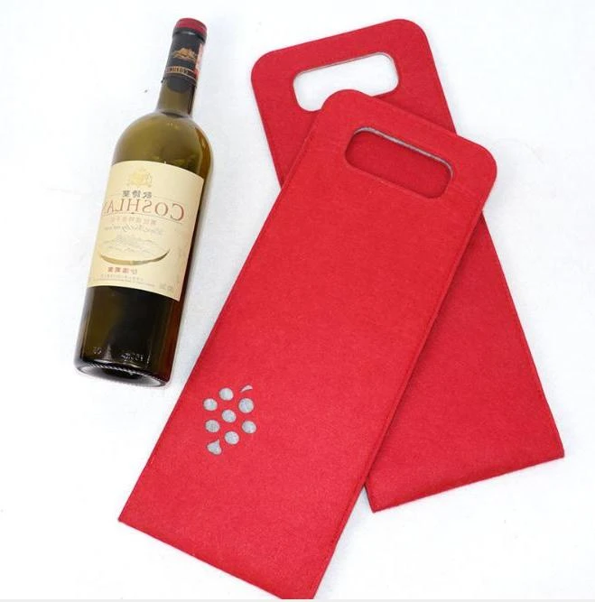 Bolsa de fieltro para vino, portabotellas de 40x14cm, botella de vino de regalo para embalaje, bolsas de al aire libre, caja de vino multicolor, venta al por y bolsas