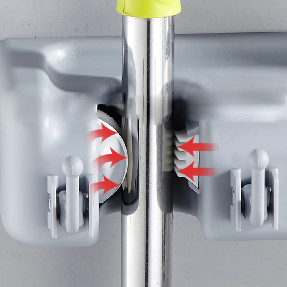 플라스틱 걸레 홀더 벽 마운트 빗자루 후크 3/4/5 위치 다기능 빗자루 스토리지 랙 욕실 주최자