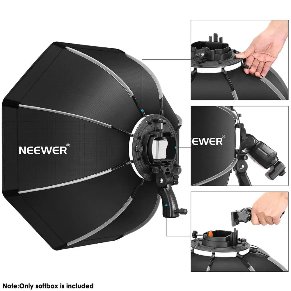 Neewer 65 см восьмиугольный софтбокс w/ S type Кронштейн чехол для переноски Canon Nikon TT560
