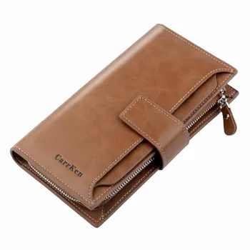 

Men PU leather long clutch wallet business men Cards holder purse brown black male fashion pocket wallet Coin bag purse Billfold