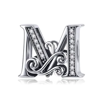 

Qikaola 100% 925 Sterling Silver Letter M Alphabet Beads Charms Fit Charm Bracelets & Bangles DIY Accessories Jewelry C030-K