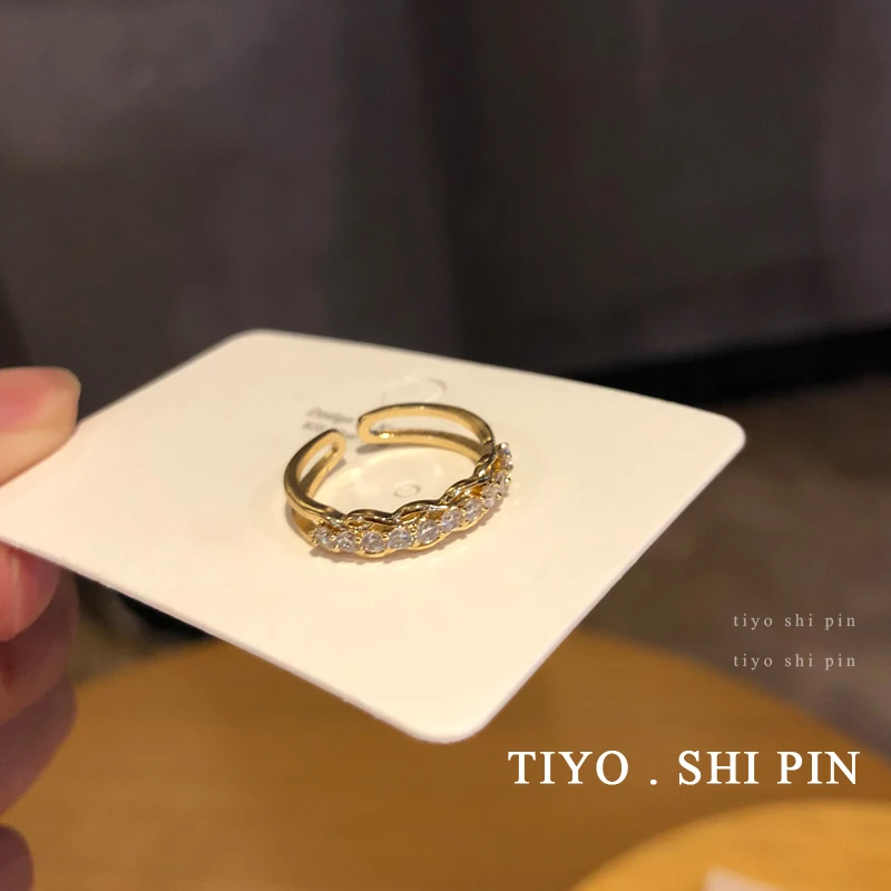 

Delicate Jewelry Opening Ring Popular Style High Quality Crystal Delicate Finger Ring For Women Lady Party Wedding Gifts
