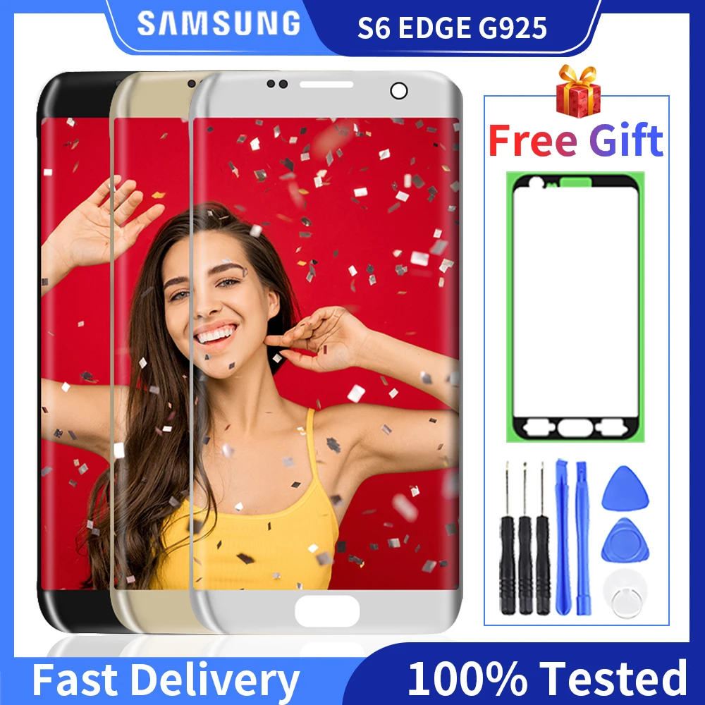 100% протестированный Amoled ЖК-дисплей для Samsung Galaxy S7 edge G935F SM-G935FD дисплей с рамкой