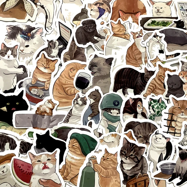 10/30/54pcs Cute Cats Animal Graffiti Stickers Cartoon Decals Kids Toy DIY Diary Suitcase Scrapbook Phone Laptop Bike Sticker 3