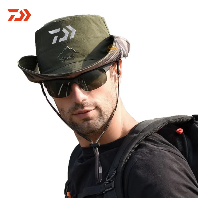 2020 DAIWA бренд УФ Защита рыболовная кепка мужская наружная складная шляпа