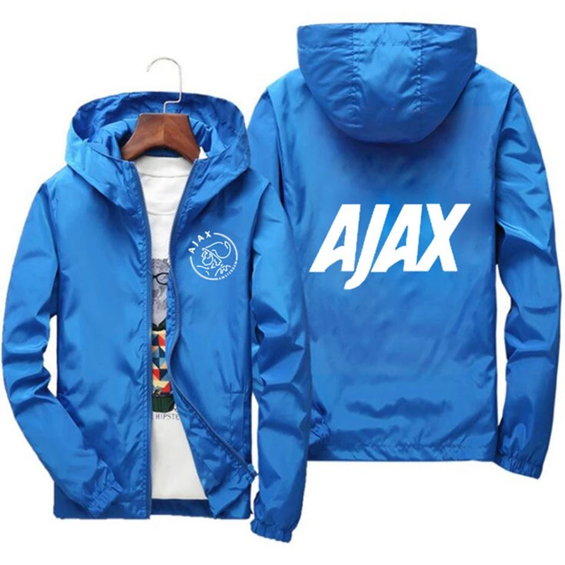 

Sportswear AJAX Sports Pilot Funny Thin Reflective Sunscreen Windbreaker Skin Men's Zipper Cycling Camping Jackets Coats 7XL