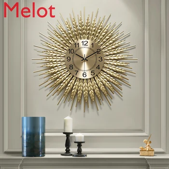 

American Creative Wall Clock Living Room Fashion Mute Clock Entrance Restaurant Iron Fashion Wall Watch Home Decoration Clock