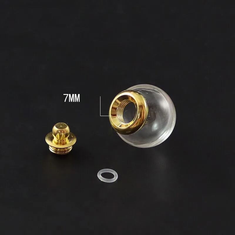 Mix Preglued Screw Cap Glass Globe Pendant Necklaces With Rubber Seal Tiny Glass Globes glass vial pendant Diy Finding glass bottles,mini glass bottles