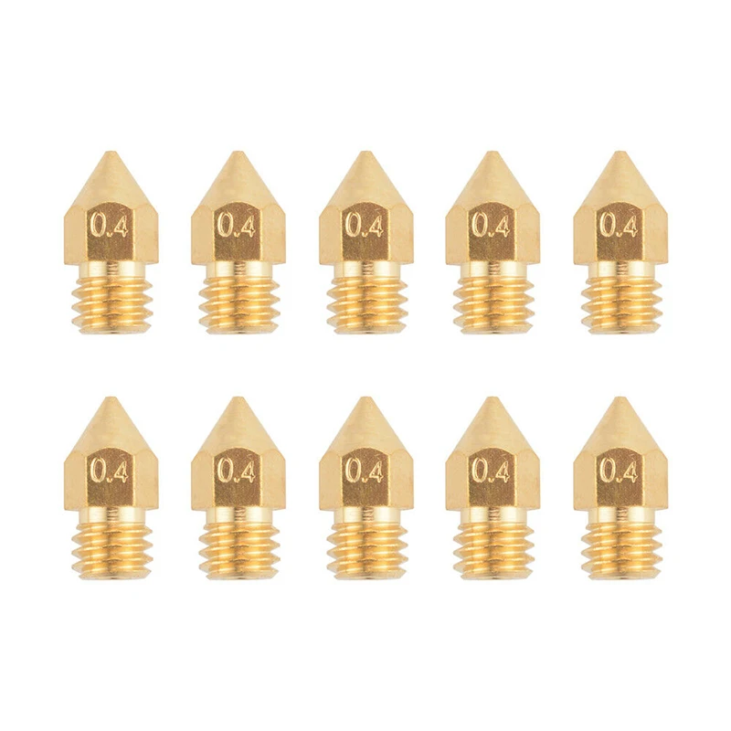 

10pcs/lot 3D Printer Parts Extruder Brass 0.4mm Nozzle Print Head 0.4mm Extruder Print Heads For 1.75mm MK8 Makerbot 3D Printer