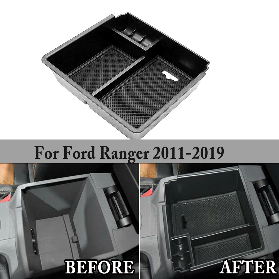 Car Armrest Center Console Storage Box Tray Case Bin For Ford Ranger 2012-2019 Holder Tray Car Organizer Accessories