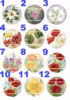 

Handmade Colorful picture Round Glass Cabochons Refrigerator magnet for Necklace Decoration and Phone Chain Accessaries85