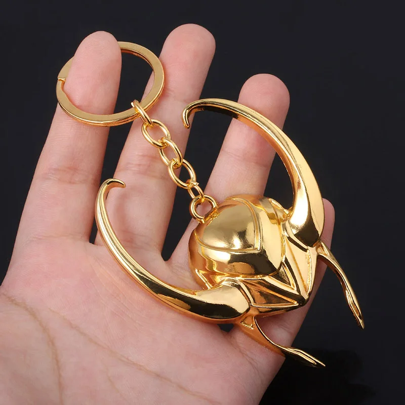 Тор Локи шлем золотой брелок для ключей с изображением Мстителей 4 Молот Тора оружие Железный человек металлический брелок Для мужчин автомобиля Для женщин мешок ювелирных изделий