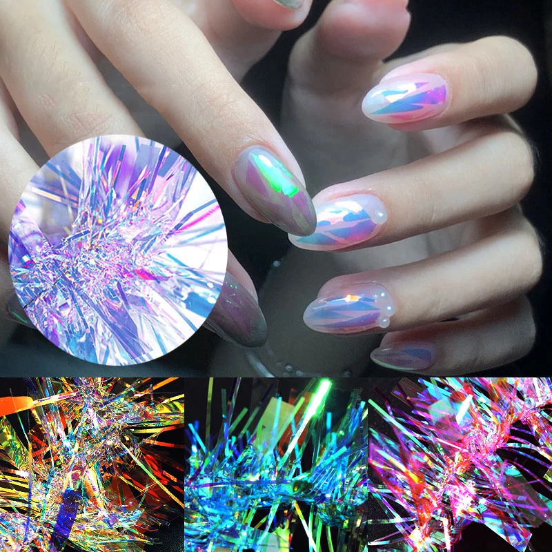 T rnak Degrade Aurora Folyo K r k Cam kartmalar Yaz Tasar m Glitter 