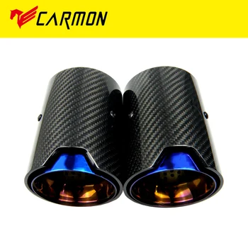 

2PCS Real Carbon Fiber Blue Exhaust Pipe Muffler tip For BMW M Performance Exhaust M2 F87 M3 F80 M4 F82 F83 M5 F10 M6 F12 F13