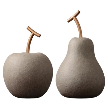 

North European Artistic Personality Cement Ceramic Creative Decoration Simulation Fruit Decoration Home Ornament for Apple