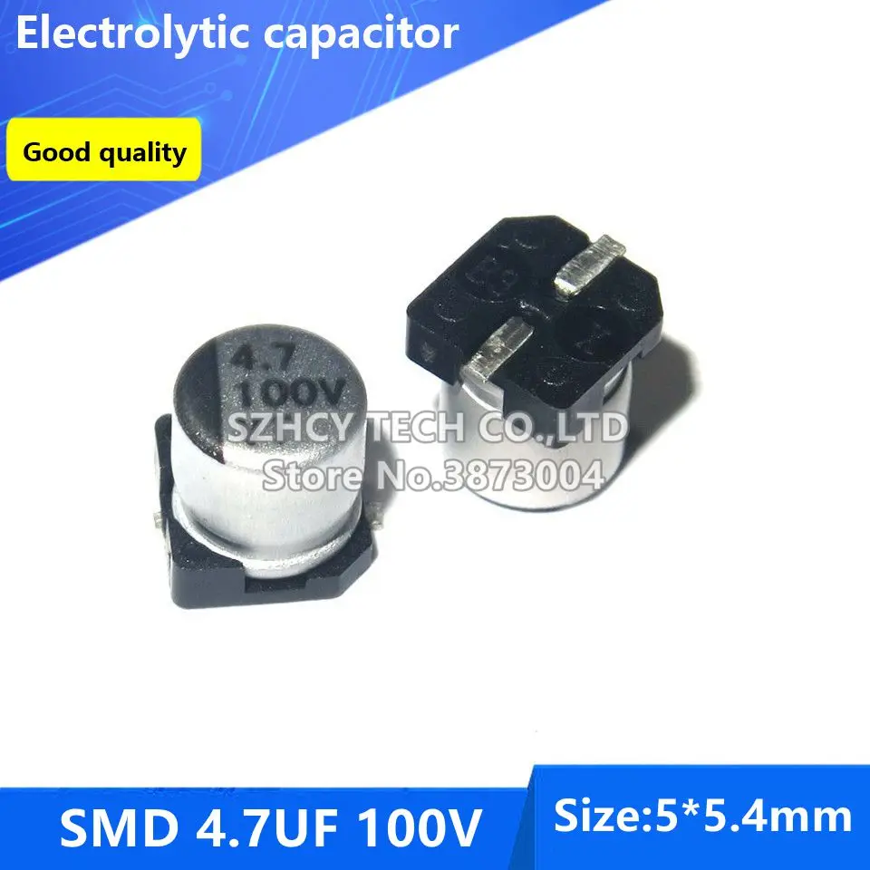 

100pcs SMD 4.7UF 100V 5*5.4 Electrolytic capacitor