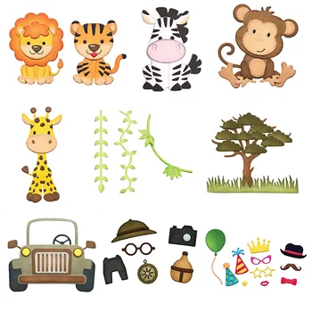 

Cute Lion Monkey Giraffe Zebra Hot Brands Metal Cutting Dies For Scrapbooking Craft Die Embossing Stencil Cut Card Making