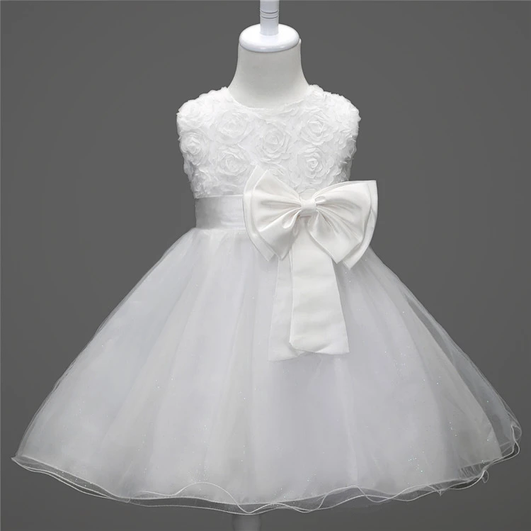Habitat explosión Valle 2019 ropa de niños bautizo diseño de vestido hasta la rodilla vestidos de  flores blancas para niñas de 2 a 12 años de edad vestido de novia  corto|Vestidos| - AliExpress