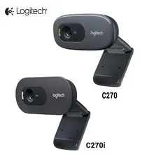 Logitech C270/C270i веб-камера 720p HD Широкоформатный Встроенный микрофон веб-камера онлайн-чат камера для настольного ноутбука