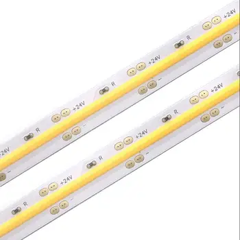 

COB led strip DC12V DC24V CRI90 led strip light 350chips/M high lumen cob led tape without dot 5meter/roll