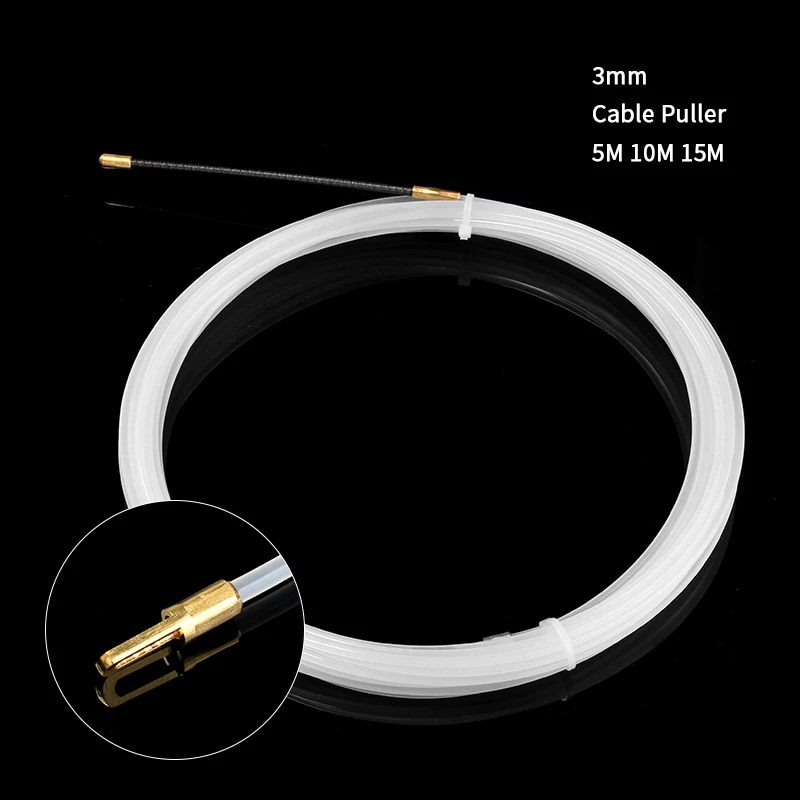 

3mm 5/10/15M White Nylon Guide Device Electric Cable Push Pullers Duct Snake Rodder Fish Tape Wire