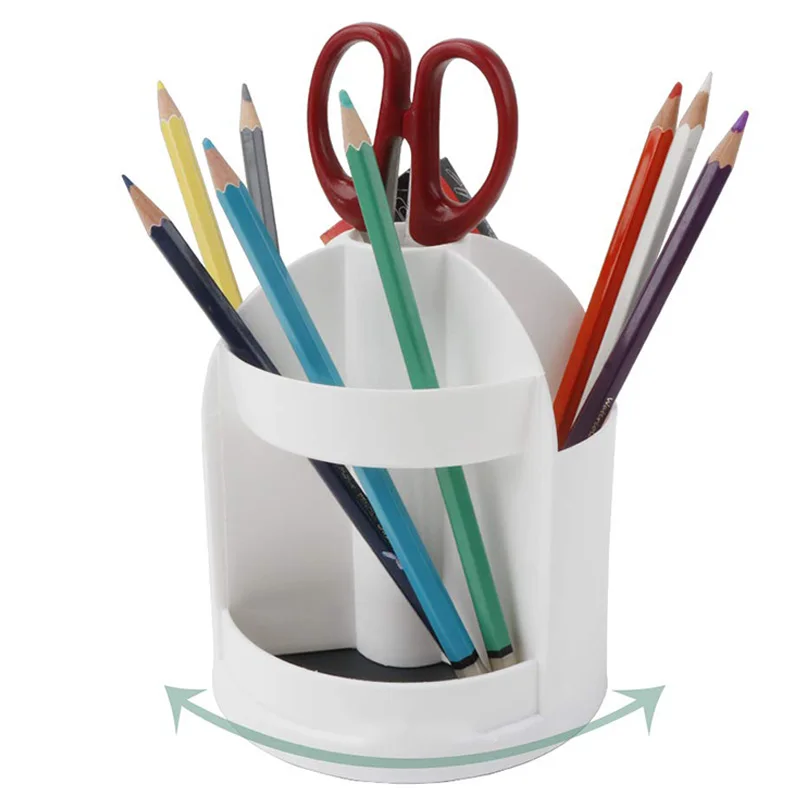 

Functional 7 Compartments Rotating Pen Pencil Holder Desk Organizer Plastic Desktop Stationery