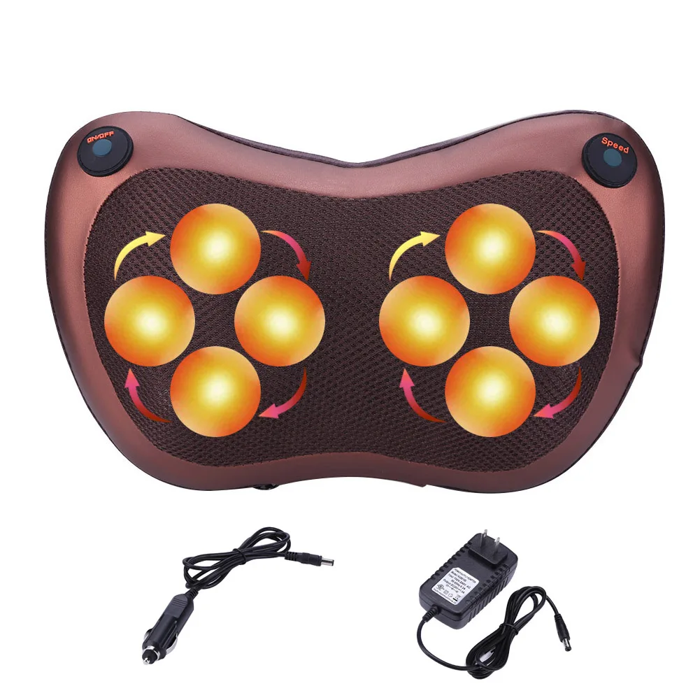 Relaxation Massage Pillow Vibrator Electric Shoulder Back Heating Kneading Infrared therapy pillow shiatsu Neck Massager