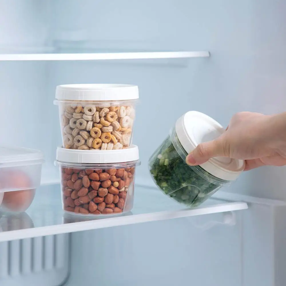

Маленькие пластиковые контейнеры 500 мл, кухонные крышки прозрачная коробка для хранения, для холодильник для пищи контейнеров, 4 шт.