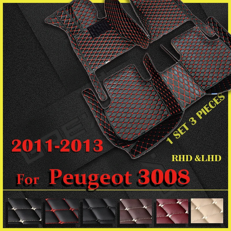 Car Floor Mats For Peugeot 3008 2011 2012 2013 Auto Foot Pads Automobile Carpet Cover Interior