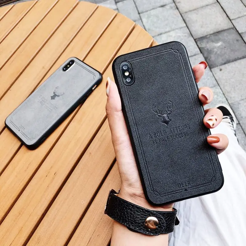 Black OTMIL 3D узор рельефный чехол для iphone XS MAX тканевый бампер чехол с изображением животного чехол для iphone XR XS MAX Мягкий Прочный чехол для телефона - Цвет: Black