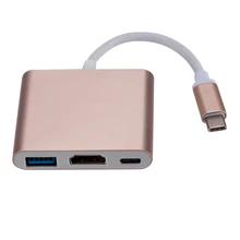 3 em 1 usb c hub pd usb 3.0 adaptador multiport usb 3.1 tipo c macho para hdmi-adaptador compatível para escritório cuidar de suprimentos de computador