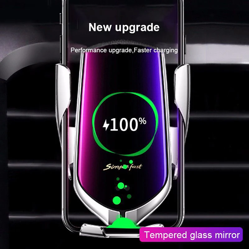 Автомобильная Мобильная подставка с инфракрасным датчиком, беспроводное быстрое зарядное устройство, автомобильная подставка, автомобильный держатель для телефона для iPhone, samsung, поддержка смартфона, voiture