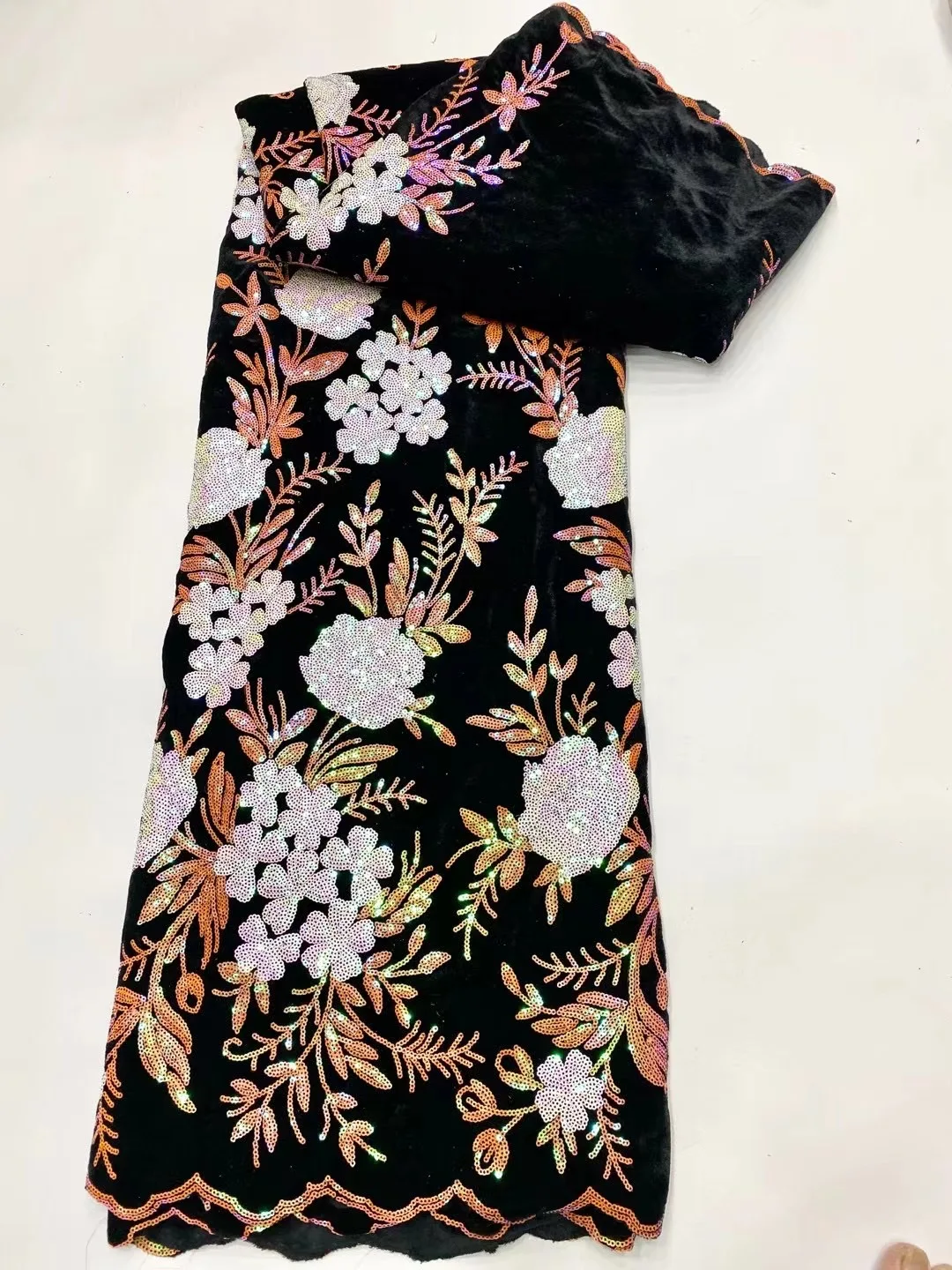 

Французская бархатная кружевная ткань с блестками, новинка 2021, Высококачественная африканская вышивка блестками, сетчатая кружевная ткань для вечернего платья KY21102