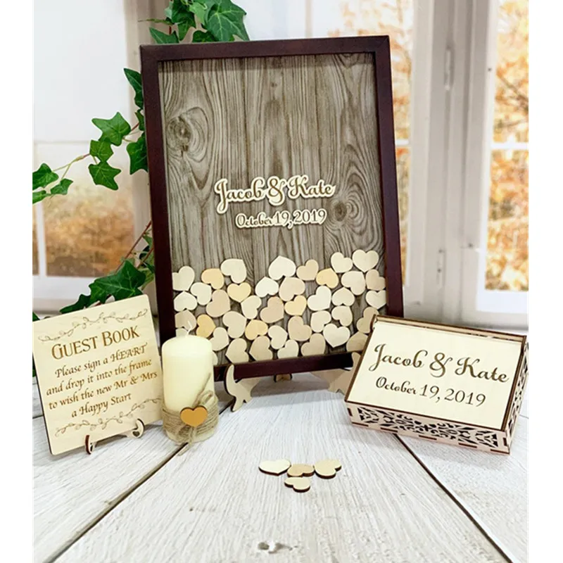 Personalized Wedding guest book alternative, Acrylic drop top, Wedding