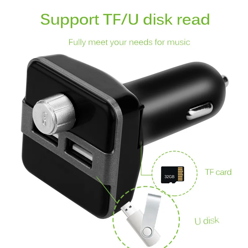 Двойное автомобильное usb-устройство для зарядки телефона для телефона, поддержка 32 ГБ, SD карта, передатчик, зарядное устройство, MP3, Музыкальный автомобильный комплект