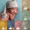 Newborn hat Newborn Photography Props Knit Fur Ball Cap Hat Baby Photo Studio Beanie  Hat 1